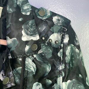 Jolt Black and Green Patterned leather jacket